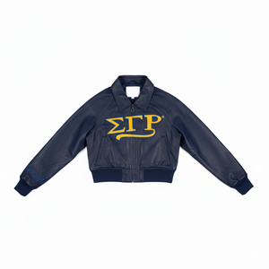 Veste universitaire de style sororité avec lettres grecques, veste bomber brodée Sigma Gamma Rho pour femmes, fournisseur OEM personnalisé - Product Image 4