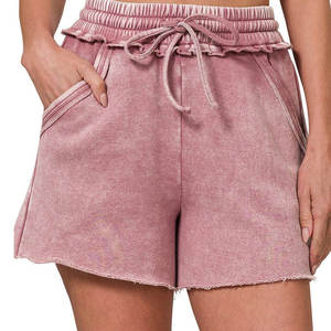 Vente en gros Short femme délavé à l'acide léger dernier design personnalisé Short délavé à l'acide pour femme - Product Image 2