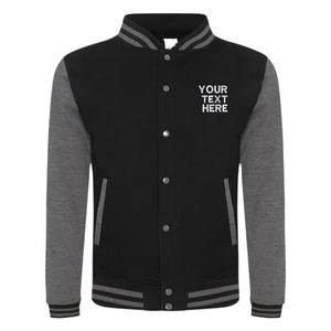 Veste universitaire pour homme, style streetwear, personnalisable, imprimée, style américain, baseball, lettres, respirante, écologique, fermeture éclair frontale - Product Image 1