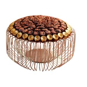 Bol en métal décoratif fantaisie avec conception de feuille de palmier plat de service plaqué or pour collations fruits et desserts décor à la maison élégant - Product Image 2