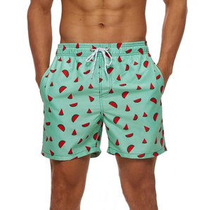 Shorts de Baño de Verano para Hombre de Alta Calidad, Personalizados, Casuales, de Algodón y Poliéster, Transpirables, de Punto, con Cordón Ajustable - Product Image 1