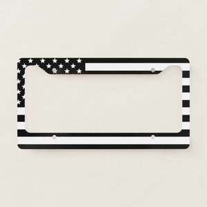 Cadre de plaque d'immatriculation LED avec drapeau américain pour Tesla Ford Audi Mercedes-Benz Fabriqué en fibre de carbone - Product Image 1