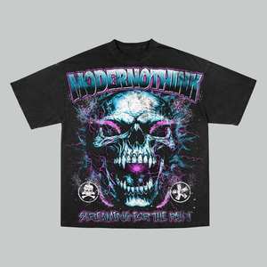 Nuevo Hip Hop personalizado al por mayor algodón gráfico Vintage 300 GSM para hombres serigrafía de gran tamaño peso pesado Hip Hop camisetas - Product Image 2