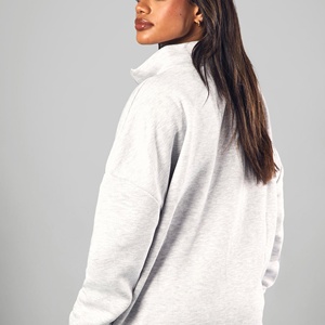 Suéteres con Logotipo Personalizado al por Mayor, Suéteres de Algodón para Mujer, Suéteres Holgados de Cuello Redondo y Manga Larga en Color Sólido - Product Image 4