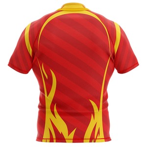 Camiseta de fútbol americano multicolor personalizada, Media manga transpirable con cuello alto corto, camiseta de rugby personalizada - Product Image 3
