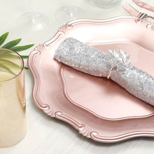 Placa de cargador redonda con diseño de textura marrón para bodas y eventos para postres disponibles a precio de mayorista MOQ 100PCs - Product Image 4