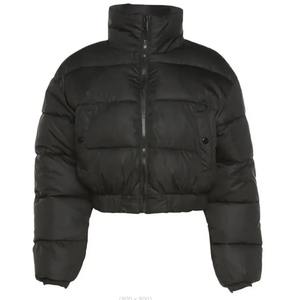 Parka acolchada de algodón de Invierno para mujer, abrigo de bombardero acolchado con cuello levantado, forro de nailon cálido grueso, técnicas impresas - Product Image 4