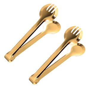 2-Pack Stainless Steel Salad <b>Tongs</b>, Smart Locking Clip Handy Utensil for Cooking, <b>Serving</b>, Barbecue, Buffet, Salad, Ice <b>Tongs</b> - Product Image 1