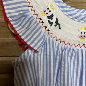 Vestido de lino suave hecho a mano para niñas pequeñas, estilo informal para el primer cumpleaños de niños pequeños, OEM hecho en Vietnam - Product Image 3