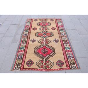 พรมวินเทจตุรกี ขนาด 4.2x6.3 ฟุต ลายดอกไม้สีแดง - Product Image 1