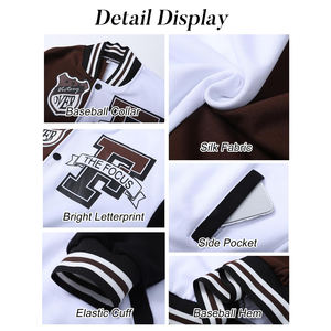 สไตล์แจ็คเก็ตตัวแทนที่กําหนดเอง / แจ็คเก็ตตัวแทนขนสัตว์ Melton ของผู้ชายขายส่งแจ็คเก็ตเล็ตเตอร์แมนพร้อมแขนหนัง - Product Image 5