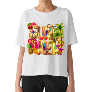 T-shirts d'été chauds pour femmes T-shirts imprimés décontractés de qualité supérieure Sequin Highlights Super Soft Custom Trendy Vêtements en gros - Product Image 4