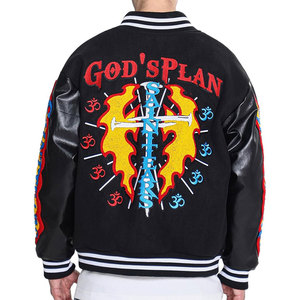 Chaquetas de Invierno Unisex Bordadas de Alta Calidad de Fabricante OEM, Uniforme de Béisbol Personalizado, Chaqueta Casual de Forro Polar con Letras Bordadas en la Parte Delantera - Product Image 2