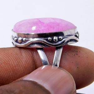 Bague en argent sterling 925 faite à la main ovale rose pierre de lune bijoux fins bague en pierres précieuses pour les femmes cadeau de noël - Product Image 6