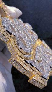 จี้เพชรโมอิสกลมแท้สำหรับผู้ชาย14K พร้อมจี้ตัวอักษร4Ct สีเหลืองทอง - Product Image 6