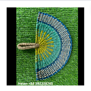 Abanicos de Mano de Hoja de Palma y Pasto Marino Personalizados de Fábrica, Venta Caliente 2025, Decoración del Hogar, Abanico de Mano, Precio Directo de Fábrica al por Mayor, Abanico de Bambú Gratis - Product Image 5