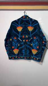 Handmade Suzani Velvet Jacket Floral Embroidered Boho Coat Indian Style Coat Velvet Suzani Jacket Boho Floral <b>Duster</b> Coat - Product Image 3