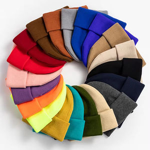 Mode vente en gros Logo personnalisé broderie couleur unie fibre acrylique chaud hiver Beanie tricot chapeau casquettes fabricant processus Impex - Product Image 1