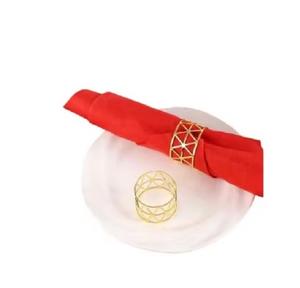 แหวนผ้าเช็ดปากสีทองเงินสำหรับรับประทานอาหารในงานแต่งงานของโรงแรมออกแบบได้ตามต้องการ - Product Image 1