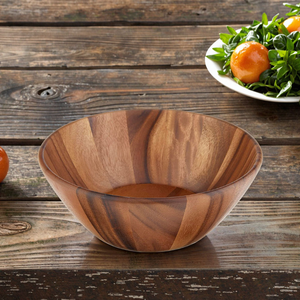 ชามผสมผักผลไม้ทำจากไม้อะคาเซียธรรมชาติใช้ซ้ำได้ขนาดใหญ่ใช้ตกแต่งห้องครัวงานปาร์ตี้ - Product Image 3