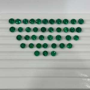 อัญมณีสีเขียวมรกตเกรด AAA พลอยธรรมชาติสีเขียวมรกตตัดสดใสหลวมรอบดวงตาสะอาดปรับขนาดวัสดุคริสตัล - Product Image 1