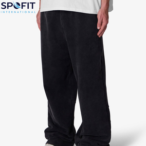 กางเกงวอร์มขาใหญ่สำหรับผู้ชายกางเกงวิ่งออกกำลังกายผ้าโพลีเอสเตอร์/ ผ้าฝ้ายฟอกได้ตามต้องการ - Product Image 2