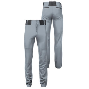 Pantalon de baseball pleine longueur couleur grise pantalon de sport en polyester respirant durable pour l'entraînement d'équipe adulte et les vêtements de jeu - Product Image 5