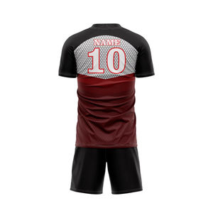 Nuevos diseños de uniformes de fútbol impresos sublimados hechos con tela de poliéster transpirable de secado rápido sin costuras con calcetines y bolsas - Product Image 4