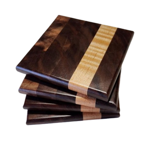 Ensemble de six dessous-de-verre en bois d'acacia de forme carrée au design classique, fabriqués à la main avec des matériaux purs, à prix abordable - Product Image 6