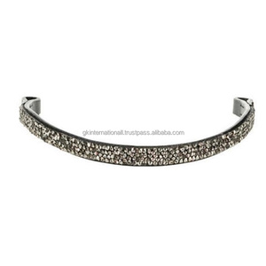 Diademas de piel 100% auténtica para caballos, de primera calidad, con estrás de cristal, todos los tamaños disponibles, último diseño - Product Image 5