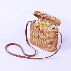 Meilleur prix personnalisable femmes sacs fourre-tout 100% cuir naturel multicolore toile doublure bambou poignée Direct Vietnam usine - Product Image 1