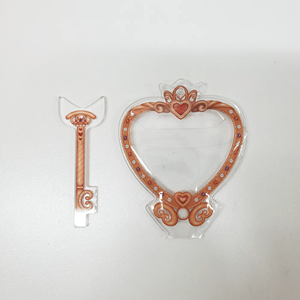 Badge acrylique miniature Kpop personnalisable en gros, accessoire de récompense personnalisé, modèle HAGOROMO P18-007, clé dorée, Japon - Product Image 3
