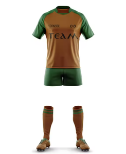 Conjuntos de camisetas de fútbol de malla de diseño personalizado de fábrica, uniforme de Rugby de fútbol americano Unisex, 100% poliéster, secado rápido, transpirable - Product Image 1