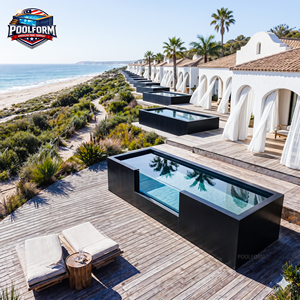 Luxury Seaside Resort Above Ground <b>Pool</b> with LED <b>Lighting</b> System Modern Prefabricated Fiberglass Swimming <b>Pool</b> - Product Image 3