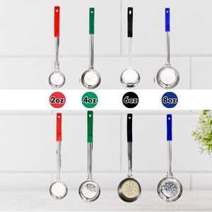 Control de porciones Cucharas para servir Cucharas para porciones Cucharón Tazas Cucharón de acero inoxidable sólido y ranurado para servir alimentos Juego de 8 - Product Image 4