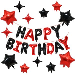 Kit di Palloncini in Alluminio <span class=keywords><strong>KALOR</strong></span> Nero e Rosso per Compleanno, Palloncini a Forma di Lettere e Stelle da 16 Pollici Facili da Assemblare, Decorazioni per Feste di Compleanno - Product Image 1