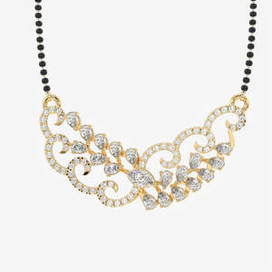 Mangalsutra en or 18 carats pour femmes avec diamant Moissanite, bijou élégant - Product Image 1
