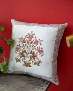 Shrekha Creations Handmade Boho Throw <b>Pillow</b> <b>Cover</b> Colorful Decorative Textured Embroidered Cushion with Fringes for Home Use - Product Image 6