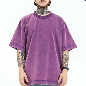 Buena calidad verano Streetwear manga corta ropa de hombre camisetas de algodón Ringer Color de gran tamaño lavado ácido camisetas - Product Image 5