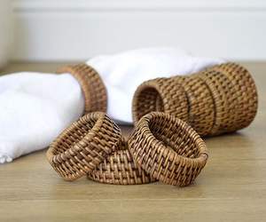 Porte-serviettes de canne pour cadeau artisanat fait à la main nouveaux anneaux de serviette en rotin de conception personnaliser l'emballage - Product Image 5