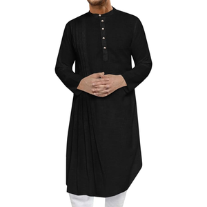 Tunique longue musulmane à col mandarin en coton imprimé Kurta pour homme | Vêtements ethniques parfaits pour les festivals - Product Image 6