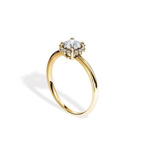 Nouvelles bagues de fiançailles et de mariage en diamant de laboratoire CVD 1CT certifié IGI, or massif 14 carats, taille ronde brillante, style classique - Product Image 2