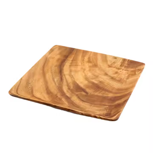 Placa de cargador de madera para platos, utensilios de cocina, uso para alimentos con servicio doméstico por artesanía de media luna - Product Image 3