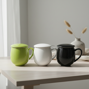 Good Quality 3458977La Heat-Resistant Durable Porcelain Teacup W/Lid Northern Europe Style <b>Infuser</b> Glazed Coating for Daily Use - Product Image 5