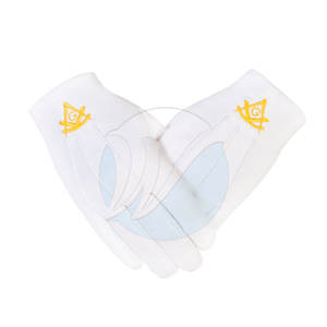 Guantes masónicos de punto de algodón Venta directa de fábrica Guantes masónicos resistentes al desgaste - Product Image 1