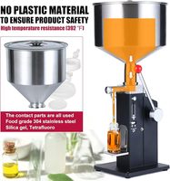 Machine verticale manuelle en acier inoxydable pour le remplissage de jus, ketchup, miel, lait, huile, liquides, crèmes, pâtes, eau pure et produits cosmétiques - Facile à utiliser