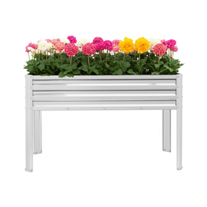 Jardinière surélevée simple galvanisée pour extérieur, avec pieds, pour jardin, patio, pots de fleurs modernes et durables GB010 - Product Image 1