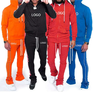 Chándales personalizados chaqueta pantalón conjunto al por mayor sudadera de algodón de impresión de dos piezas Jogger Jogging traje para los hombres - Product Image 1