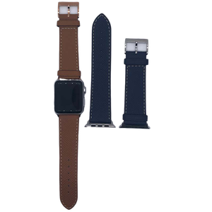 Montre-bracelet de remplacement en cuir de veau véritable de haute qualité design personnalisé montre ovale perforée à boucle en acier inoxydable de 20mm/22mm - Product Image 3