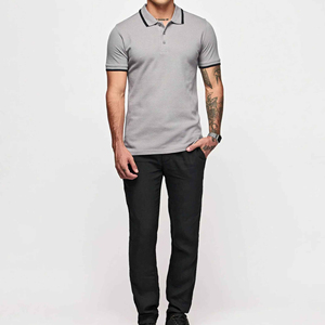 Polo clásico para hombre, camisetas de tela de algodón transpirable de manga corta, estilo informal de verano, OEM, logotipo personalizado, proveedor a granel - Product Image 5